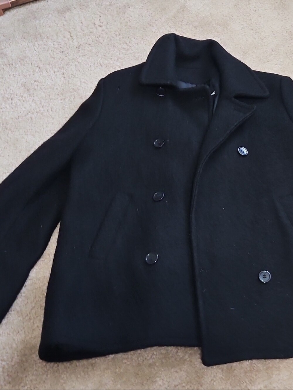 Women's Black Wool Blend Peacoat - Donnybrook
